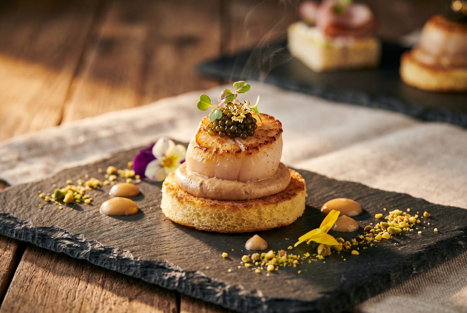 Feines Canapé auf dem Teller