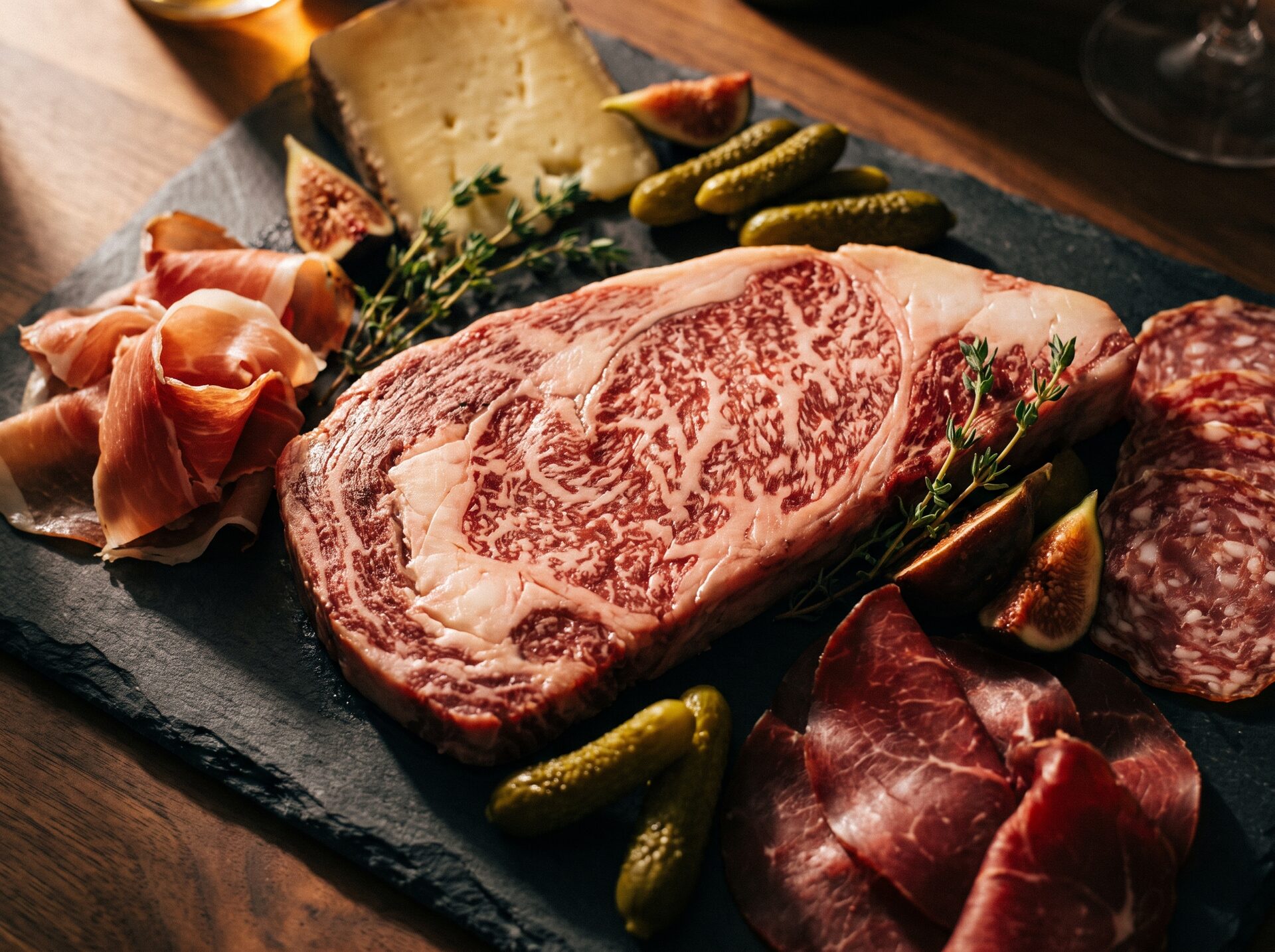 Detailaufnahme von gereiftem Steak